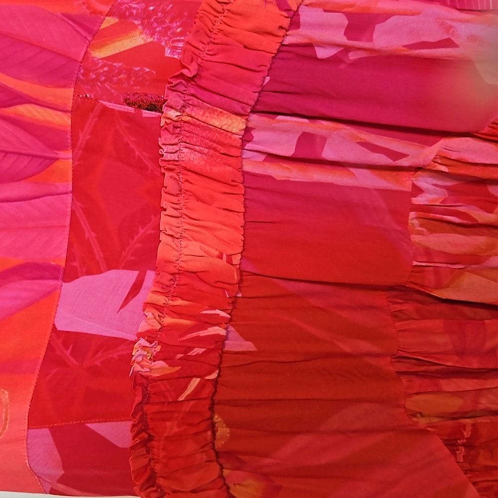 💜 Love Binetti Hera Print Dress Pink/ Fuchsia 100% Silk NWOT Sz XS - Picture 8 of 8